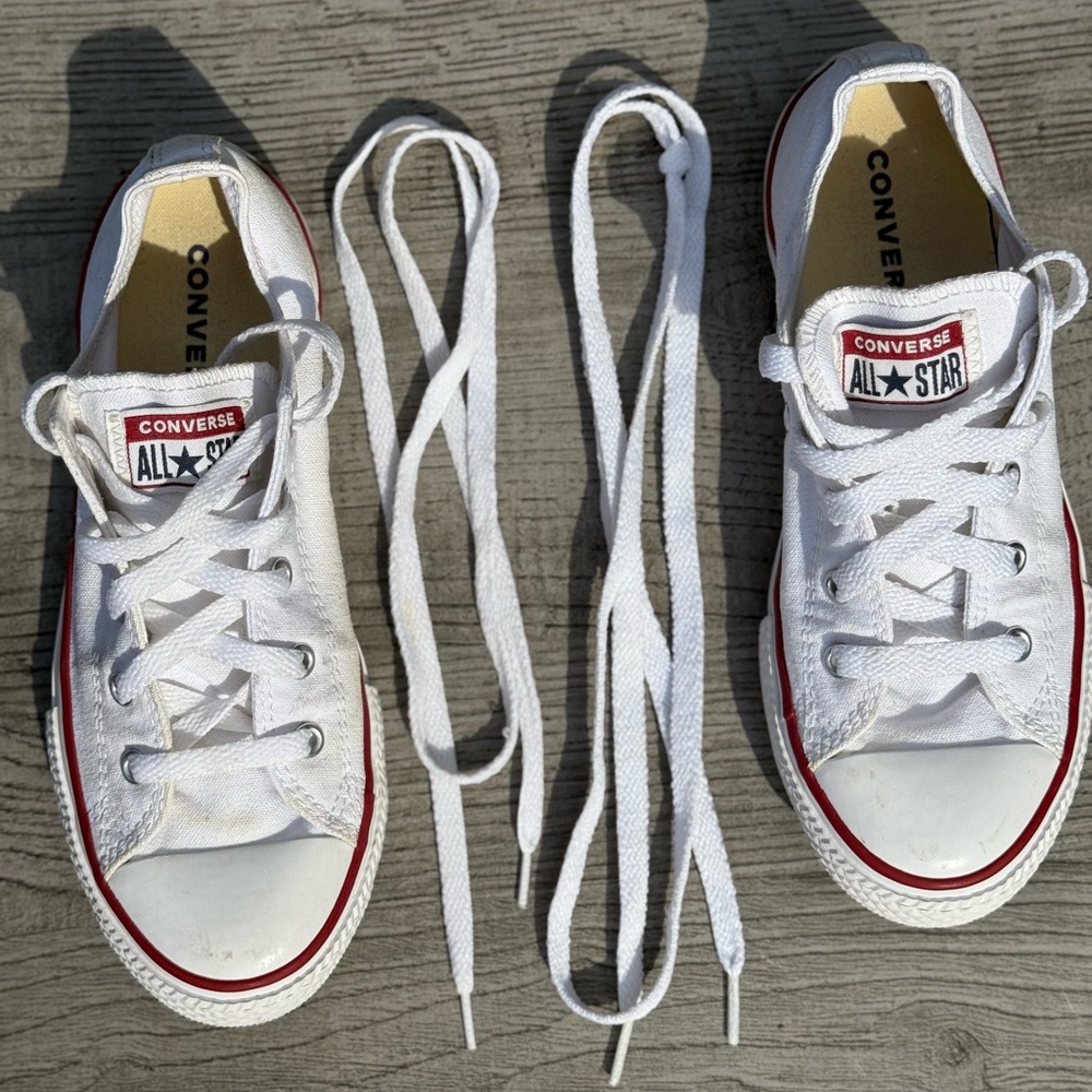 Converse Kids White and Red Sneakers